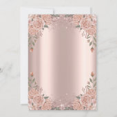 Dress Rose Gold Glitzer Confetti Blume 50. Einladung (Rückseite)