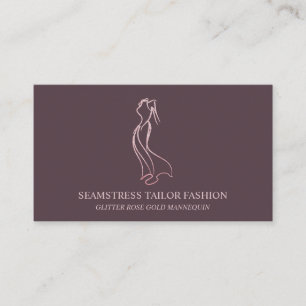Dress Rose Gold Seamress Tailor Hochzeit Visitenkarte