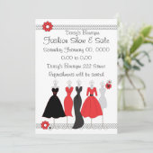 Dress Shop Daisy Thema Einladung (Stehend Vorderseite)