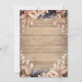 Dress, Tiara, Wood Blue Rose Quinceañera Einladung (Rückseite)