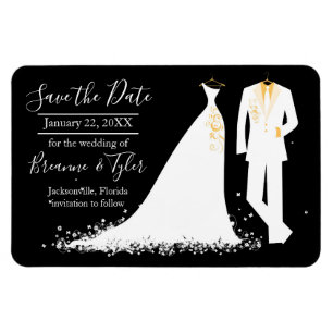 Dress & Tux - 4x6 Speichern Sie das Date Magnet