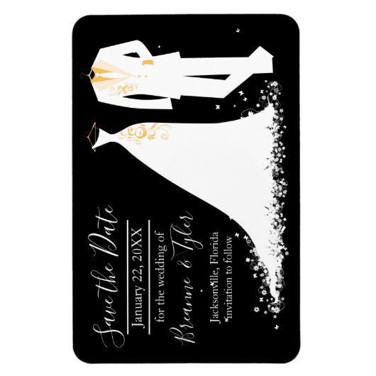 Dress & Tux - 4x6 Speichern Sie das Date Magnet (Vertikal)