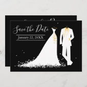 Dress & Tux - Save the Date Einladung (Vorne/Hinten)