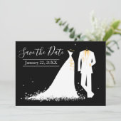 Dress & Tux - Save the Date mit Foto Einladung (Stehend Vorderseite)