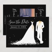 Dress & Tux - Save the Date mit Foto Einladung (Vorne/Hinten)