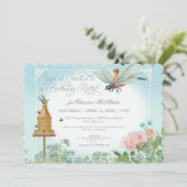 Dress up Birthday Party Garden Fairy Bee Dragonfly Einladung (Stehend Vorderseite)