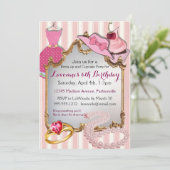 Dress-up und Cupcake Party Girls'Birthday Invites Einladung (Stehend Vorderseite)