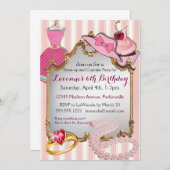 Dress-up und Cupcake Party Girls'Birthday Invites Einladung (Vorne/Hinten)