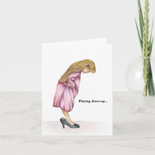 Dress-up-Wiedergabe endet nie mit geklappter Grußk Karte (Vorderseite)