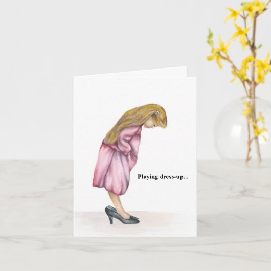 Dress-up-Wiedergabe endet nie mit geklappter Grußk Karte (Gelbe Blume)