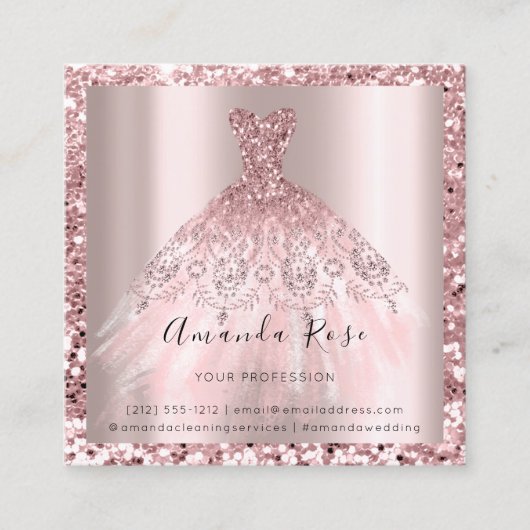 Dress Wedding Event Planer Rose Terminkarte (Vorderseite)