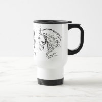 Dressage 3 Pferde schwarz u. weiße Reise-Tasse
