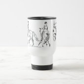 Dressage 3 Pferde schwarz u. weiße Reise-Tasse Reisebecher (Mittel)
