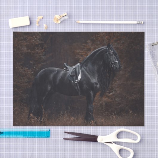 Dressage Friesian Stallion Seidenpapier (Handwerk)