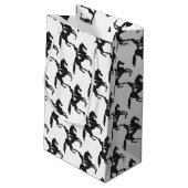 Dressage-Geschenk-Taschen-Mosaik-Pferd und Reiter Kleine Geschenktüte (Rückseite Schrägansicht)