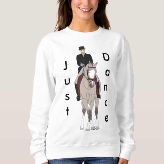 Dressage Grulla Pferd und Reiter Sweatshirt (Vorderseite)