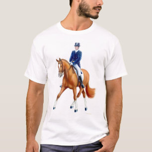 Dressage-halber Durchlauf-Reiter-T - Shirt