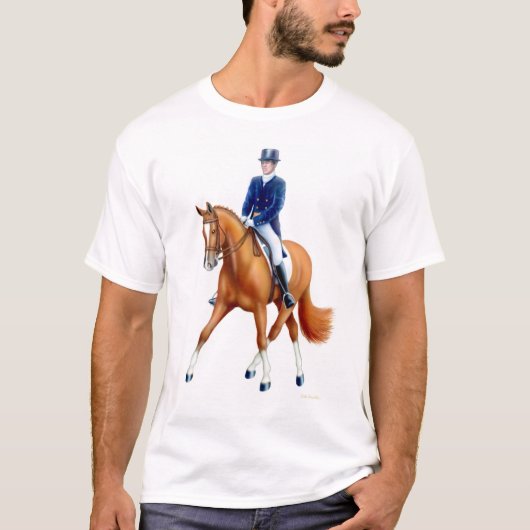Dressage-halber Durchlauf-Reiter-T - Shirt (Vorderseite)