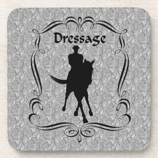 Dressage Horse and Rider Coaster Set Getränkeuntersetzer (Vorderseite)