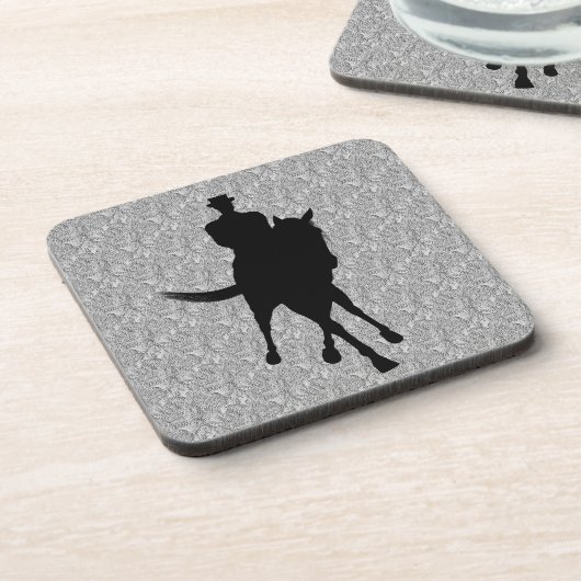 Dressage Horse and Rider Silhouette Coaster Set Untersetzer (Linke Seite)