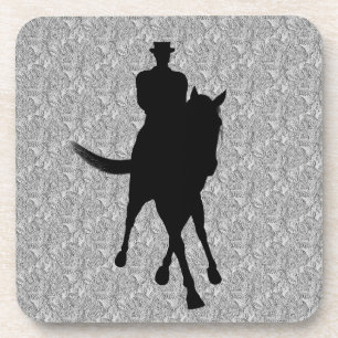 Dressage Horse and Rider Silhouette Coaster Set Untersetzer