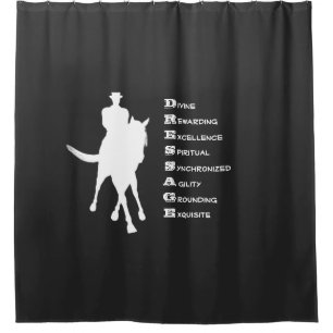 Dressage ist Silhouette dunkel  Duschvorhang