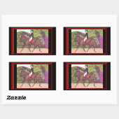 Dressage Pferd Reitsticker im englischen Stil Rechteckiger Aufkleber (Blatt)