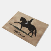 Dressage-Pferd u. Reiter Fußmatte (Schrägansicht)