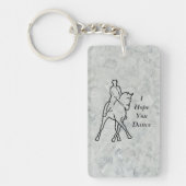 Dressage-Pferd u. Reiter - halber Durchlauf Schlüsselanhänger (Vorderseite)