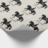 Dressage-Pferd und Reiter Geschenkpapier (Ecke)
