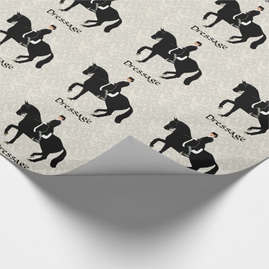 Dressage-Pferd und Reiter Geschenkpapier (Ecke)