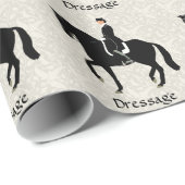 Dressage-Pferd und Reiter Geschenkpapier (Rolleneckpunkt)