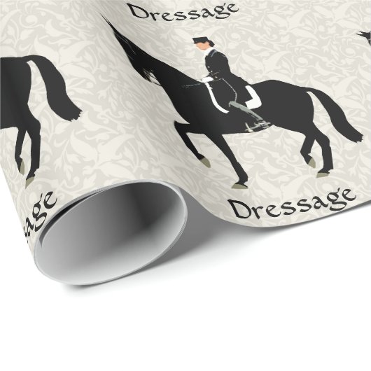 Dressage-Pferd und Reiter Geschenkpapier (Rolleneckpunkt)