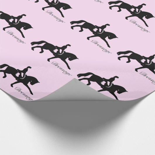 Dressage-Pferd und Reiter Geschenkpapier (Ecke)
