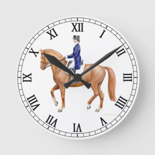 Dressage-Pferdereiter-Wanduhr Runde Wanduhr