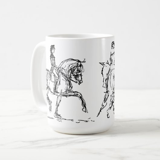 Dressage-PferdeTassen-Schwarzes Kaffeetasse (Vorderseite Links)