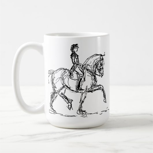 Dressage-PferdeTassen-Schwarzes Kaffeetasse (Links)