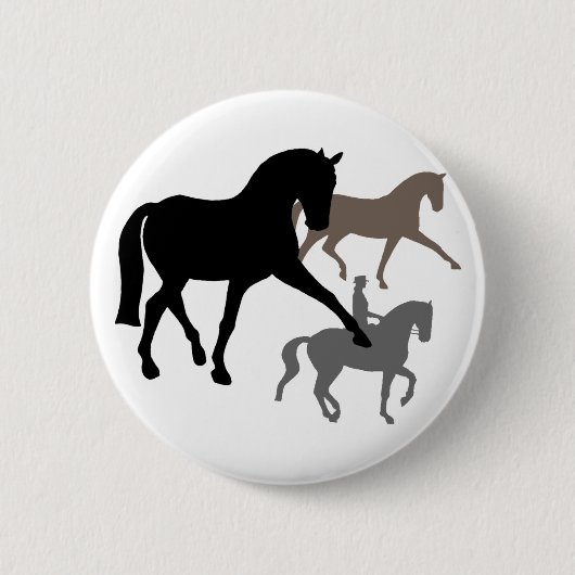 Dressage-Pferdetrio Button (Vorderseite)