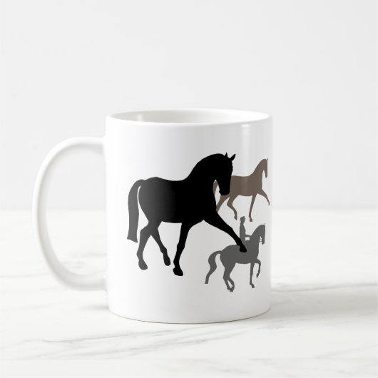 Dressage-Pferdetrio Kaffeetasse (Links)