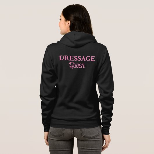 Dressage Queen Niedlich Pink Retro Script Reittier Hoodie (Schwarz voll)
