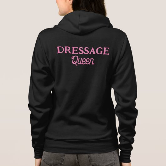 Dressage Queen Niedlich Pink Retro Script Reittier Hoodie (Rückseite)
