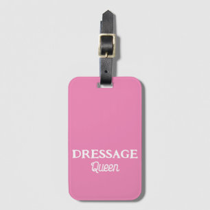 Dressage Queen Pink Retro Script Reittier Gepäckanhänger
