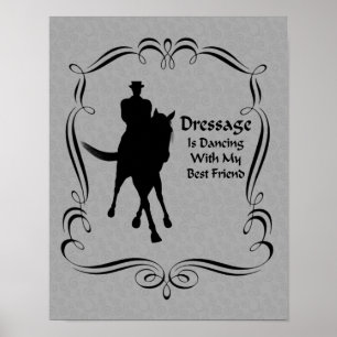 Dressage Reiten Silhouette Tanzen Poster