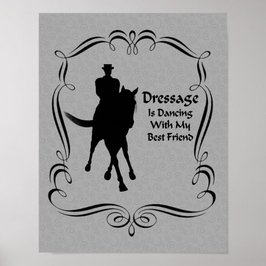 Dressage Reiten Silhouette Tanzen Poster (Vorne)