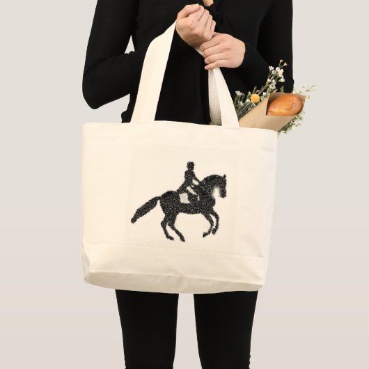 Dressage-Tasche - Pferde-und Reiter-Mosaik-Entwurf Jumbo Stoffbeutel (Vorderseite (Produkt))