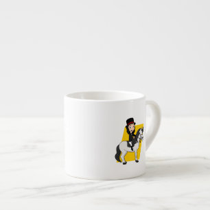 Dressagepferdereiter-Cartoon Espressotasse
