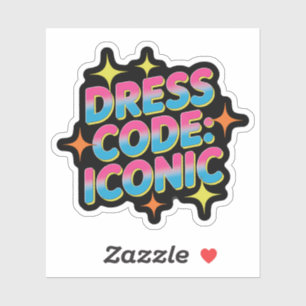 Dresscode: Iconic - Bold Retro Neon Aufkleber