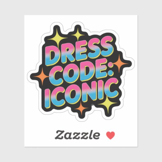 Dresscode: Iconic - Bold Retro Neon Aufkleber (Blatt)