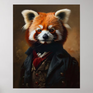 Dressed Animal Prints, Royal Red Panda Poster