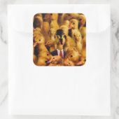 Dressed for Success Duck Quadratischer Aufkleber (Tasche)